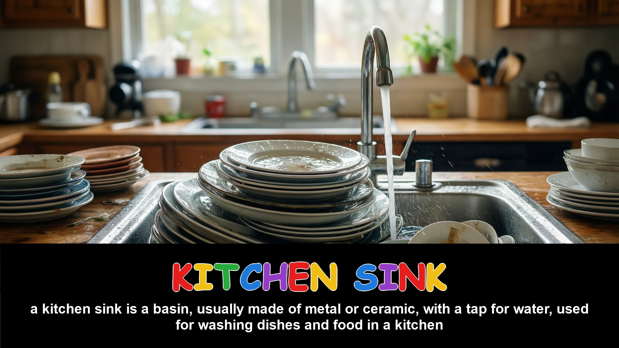 English Illustration for kitchen sink